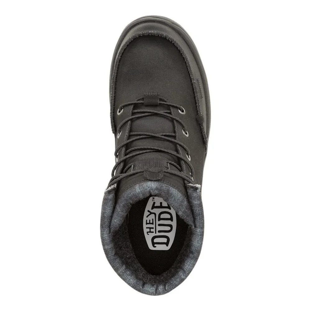 HEY DUDE Bradley Classic Boots Black w/ Plaid Sneaker Men's Size 9 42067-001 NEW